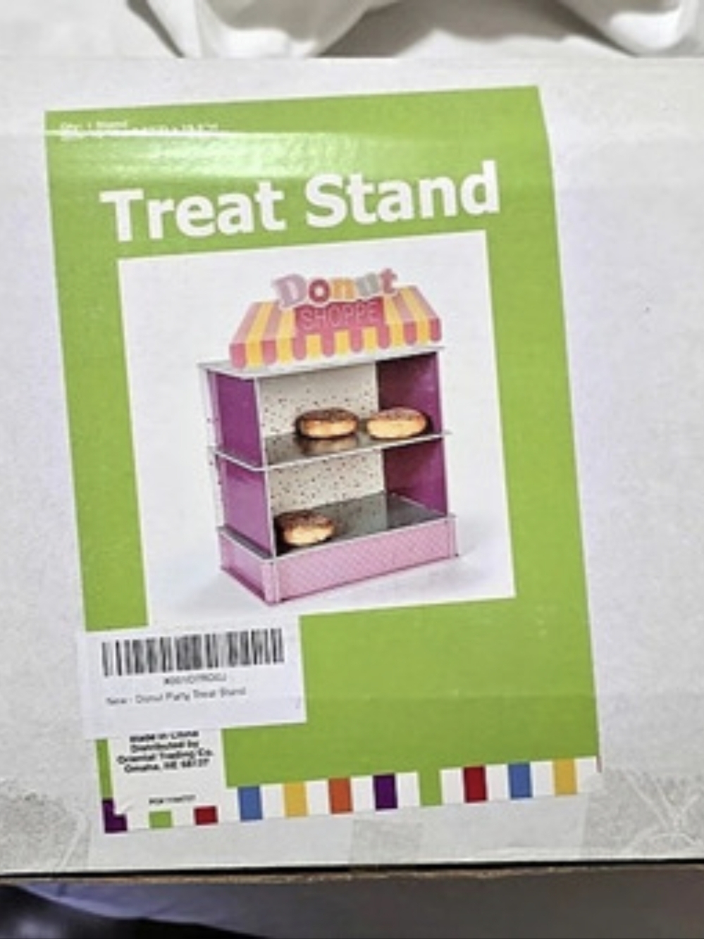 Donut Shoppe Treat Stand Pink & Green Treat Stand. Party Decor.
